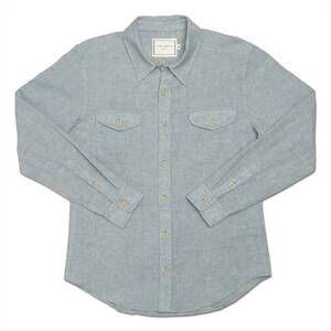 NEW LONG WHARF SUPPLY CO. men's seawell linen work shirt in marine
